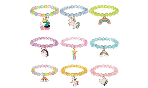 9 Pieces Colorful Unicorn Crystal Bracelet