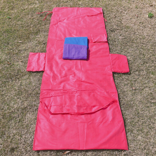 Sun Lounger Beach Towel with Two Pockets and Bag - Image 7