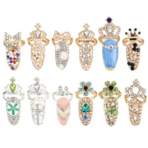 12PCS Fashion Finger Nails Rings - Image 11