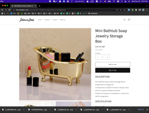 Mini Bathtub Soap Jewelry Storage Box - Image 5