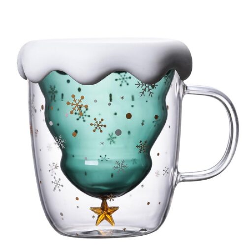 Double Wall Glass Christmas Tree Coffee Mug