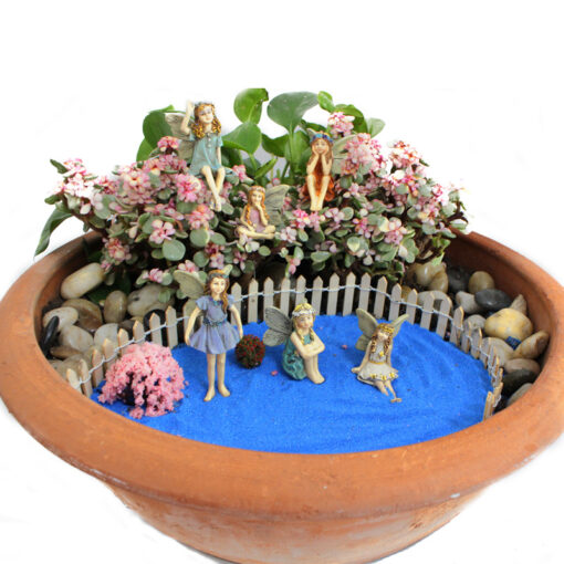 Set of 6 Mini Garden Flowerpot Fairy Figurines - Image 3