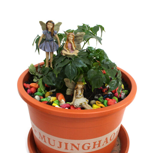 Set of 6 Mini Garden Flowerpot Fairy Figurines - Image 2