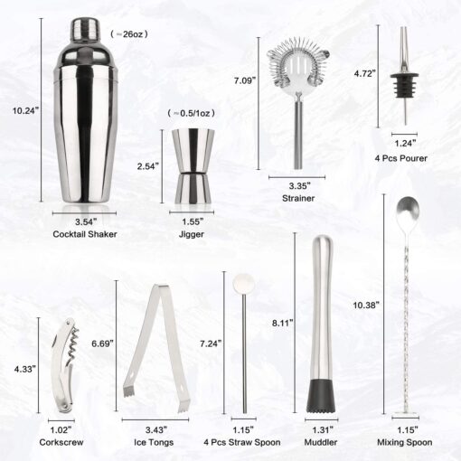 16 piece Bartender Kit Cocktail Shaker Set - Image 10