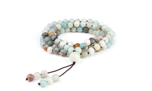 108 Mala Amazonite Beads Elastic Knot Bracelet - Image 4