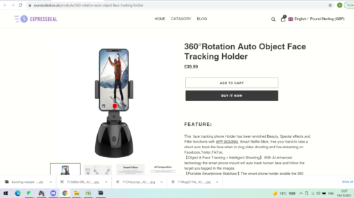 360°Rotation Auto Object Face Tracking Holder - Image 8