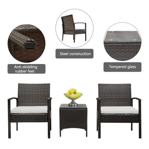 Coffee Table Rattan Sofa Set - Image 9