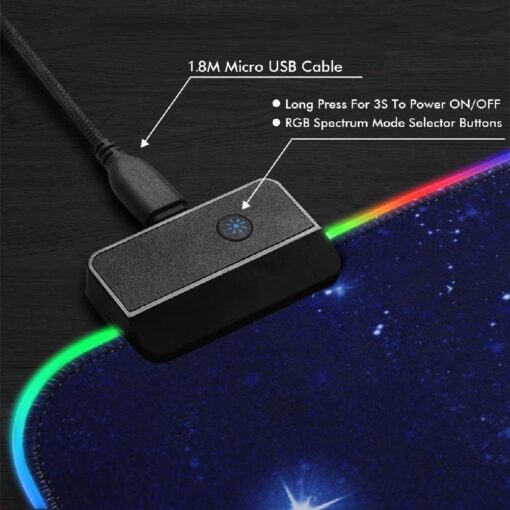 Non-Slip Rubber RGB LED Lighting Mouse Pad Mat - Image 8