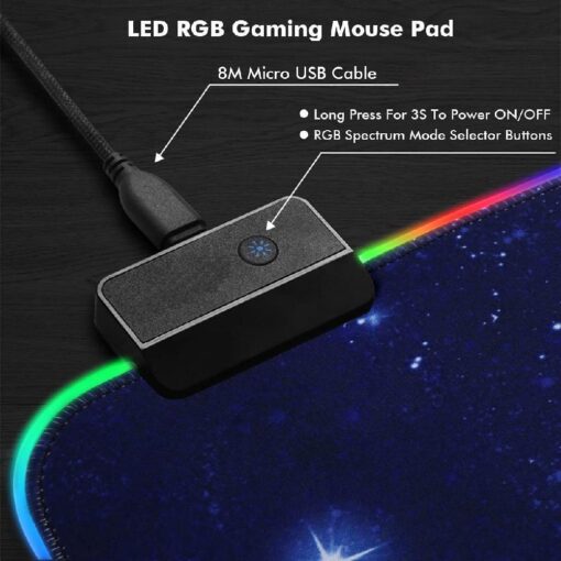 Non-Slip Rubber RGB LED Lighting Mouse Pad Mat - Image 5