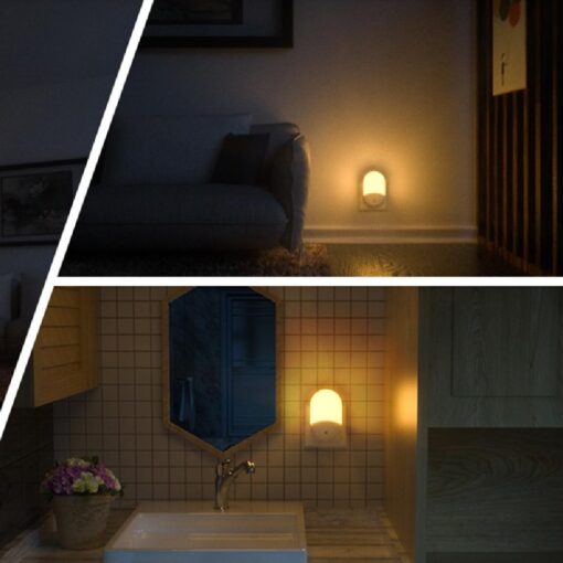 LED Wall Plug-in Night Light Lamp with Automatic Sensor Light (UK Plug) - Image 4