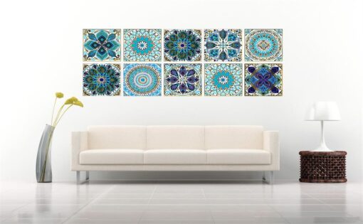 Colourful Mandala Style Tile Sticker - 10pcs - Image 5