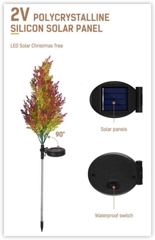 2 pcs LED Solar Cypress Tree Light - Image 9