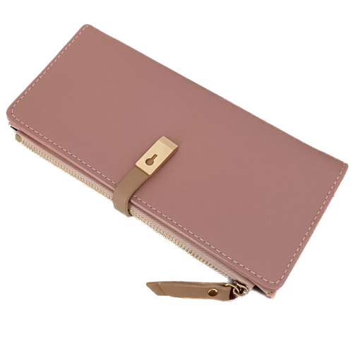 PU Leather Luxury Long Zipper Pocket Ladies Purse Card Holder - Image 3