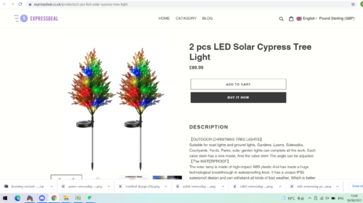 2 pcs LED Solar Cypress Tree Light - Image 8