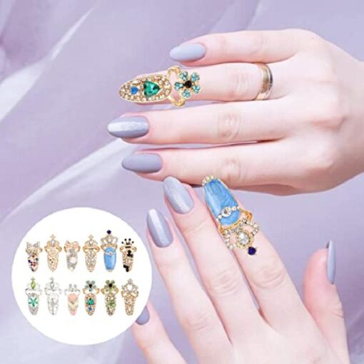 12PCS Fashion Finger Nails Rings - Image 9