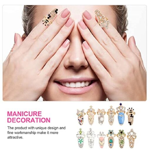 12PCS Fashion Finger Nails Rings - Image 7