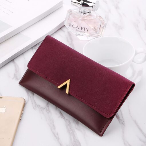 Women's Solid Colour Long Wallet - Image 5