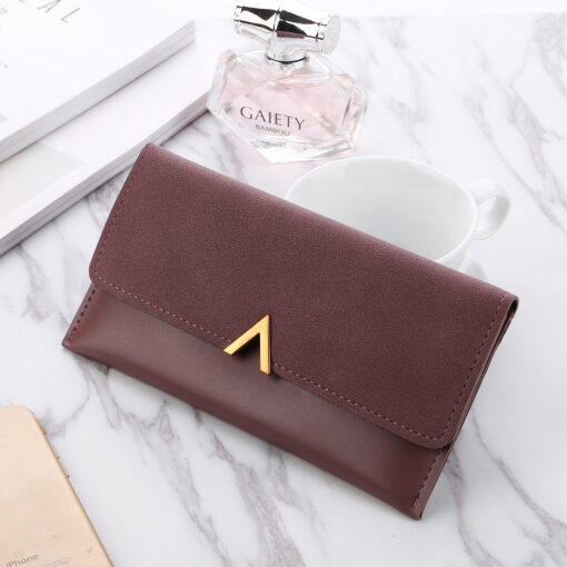 Women's Solid Colour Long Wallet - Image 4