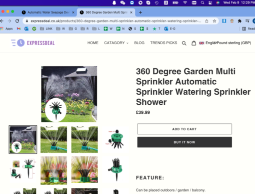 360 Degree Garden Multi Sprinkler Automatic Sprinkler - Image 5