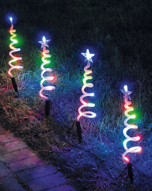 Curly Spiral Christmas Tree Solar Lights -