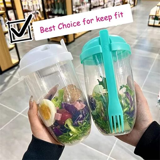 Fresh Salad Shaker Cup with Fork - Image 11