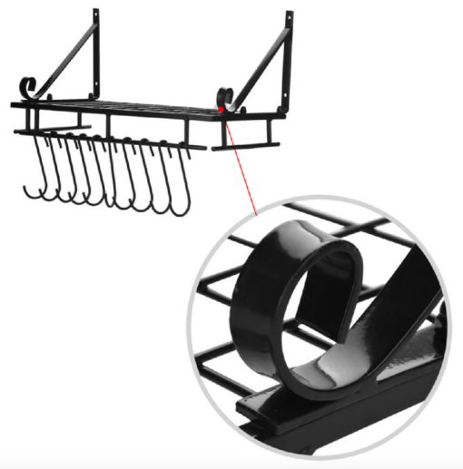 Metal Hanging Rack Wall Mounted with 10 Hook Holders - Image 4