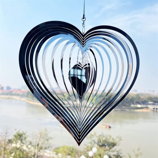 3D-Effect Stainless Steel Metal Wind Catcher Ornament - Image 6