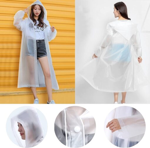 2 Pack Reusable Portable Rain Ponchos Waterproof Raincoat - Image 3