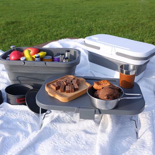 Foldable Picnic Basket with Lid - Image 12