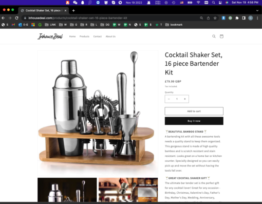 16 piece Bartender Kit Cocktail Shaker Set - Image 5