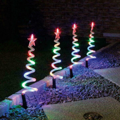 Curly Spiral Christmas Tree Solar Lights - - Image 6