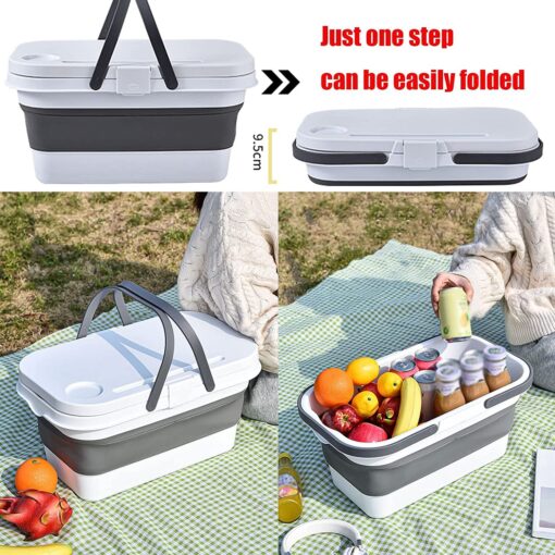 Foldable Picnic Basket with Lid - Image 18