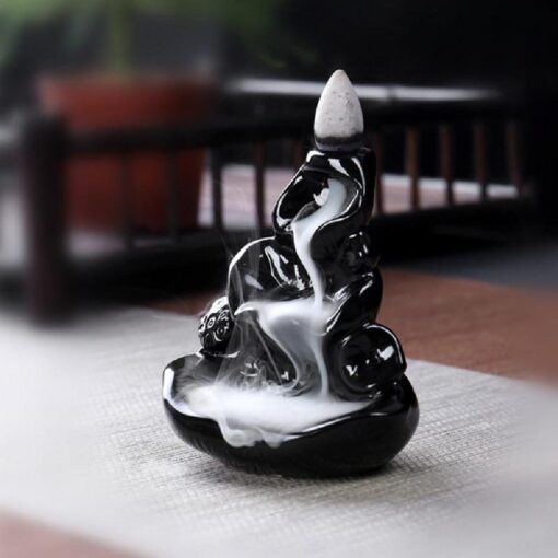 Ceramic Backflow Incense Holder with 60 incense cones