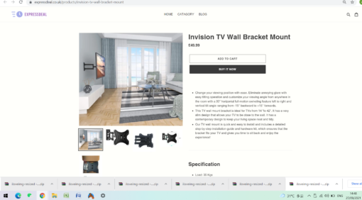 Invision TV Wall Bracket Mount - Image 2