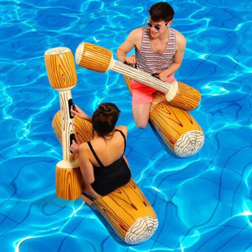 Inflatable Floating Row Battle Logs with Cane