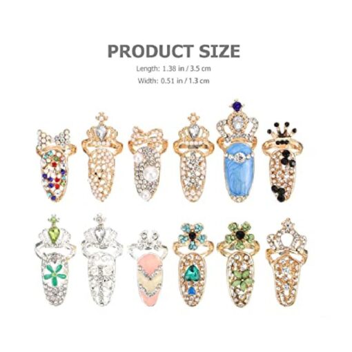 12PCS Fashion Finger Nails Rings