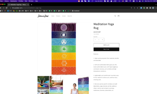 7 Chakra Meditation Yoga Rug - Image 5