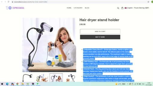 Hair dryer stand holder - Image 4