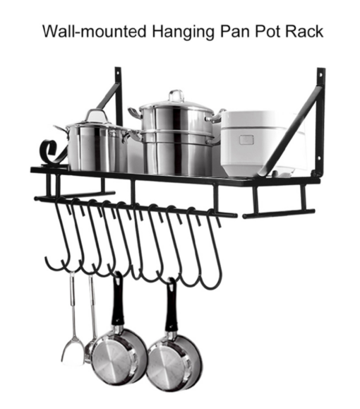 Metal Hanging Rack Wall Mounted with 10 Hook Holders