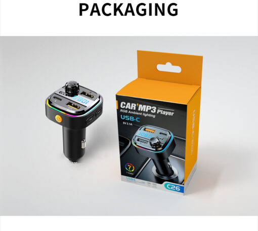 Bluetooth Hands-free Call Car MP3 Music Player Type-C + Dual USB Phone Fast Charging Car Charger FM Transmitter - Image 13