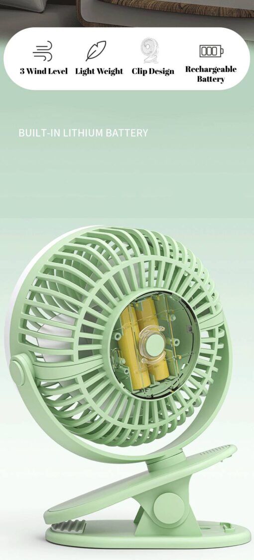 Portable Lamp Clip Cooling Fan - Image 3