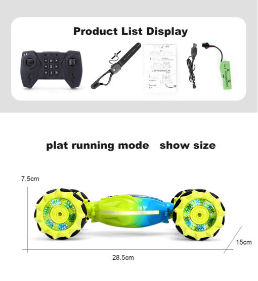 Hand Gesture & Remote Control Stunt Car - Image 17