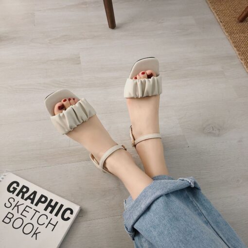 Ankle Buckle Casual High Heels Sandals - Image 2