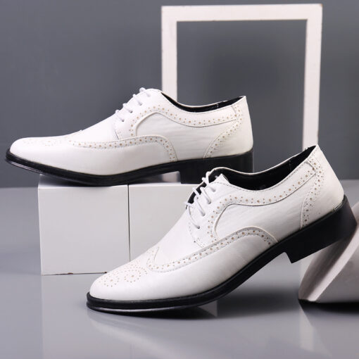 Men's Carved Formal Business PU Leather Shoes - Image 6