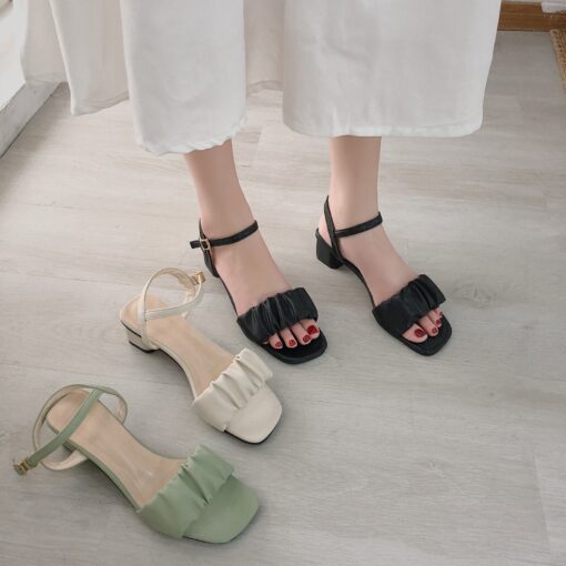 Ankle Buckle Casual High Heels Sandals - Image 4