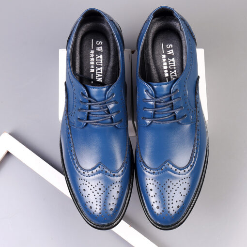 Men's Carved Formal Business PU Leather Shoes - Image 4