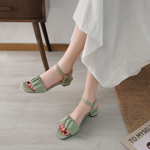 Ankle Buckle Casual High Heels Sandals - Image 3