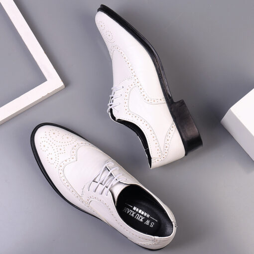 Men's Carved Formal Business PU Leather Shoes - Image 5