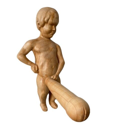 Funny Wooden Little Boy Paper Holder Boy Tissue Toilet Roll Holder - Image 3