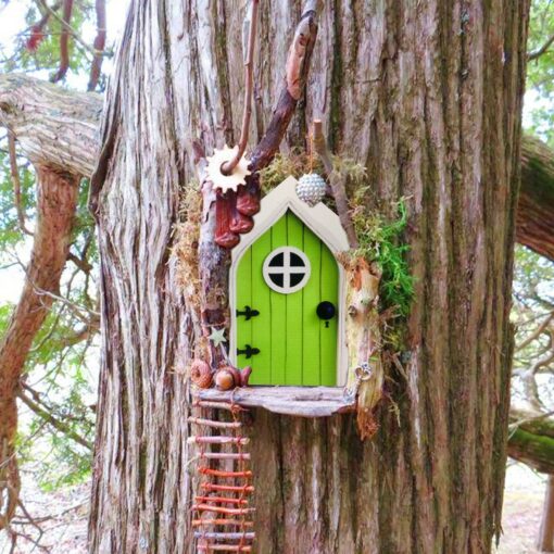 6 Fairy Door Miniature Tree Decorations - Image 2